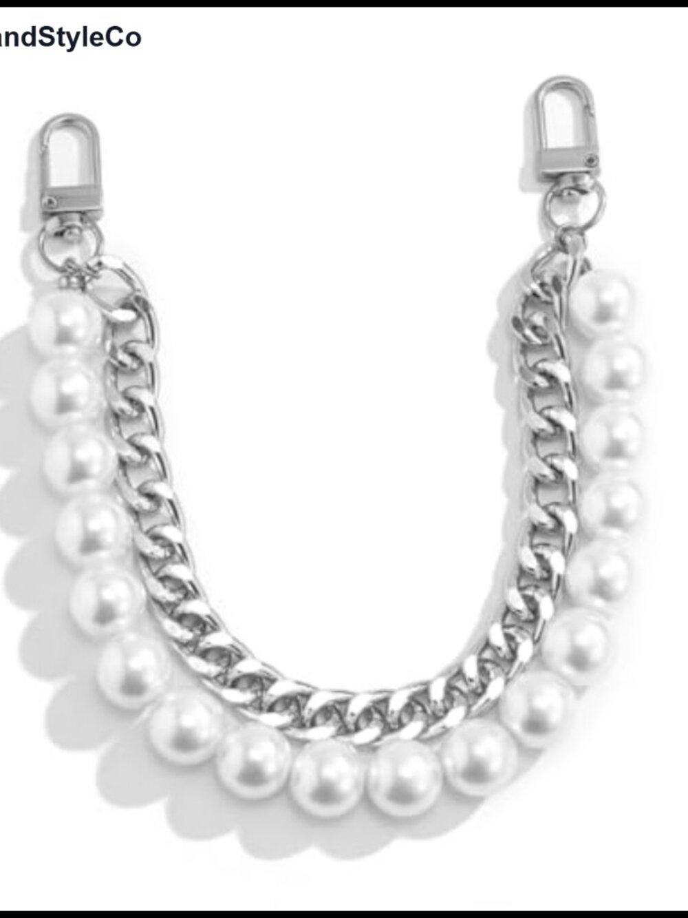 Pearl & Metal Purse Charm Chain Strap Extender